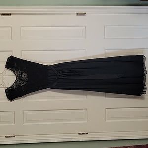 Vintage Tower womens lace chiffon formal black sleeveless dress sz S Whimsygoth